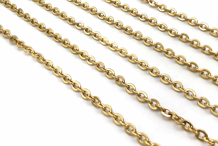 Permanent waterproof gold chains for jewelry making in durable finishes