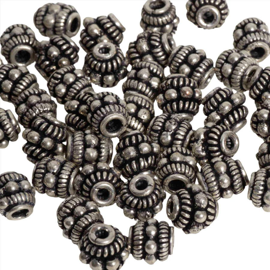 Made in USA pewter beads for jewelry making in various shapes and finishes