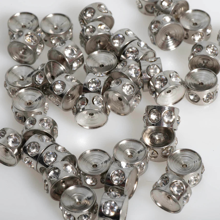 Beads with crystals for jewelry making in various shapes and finishes