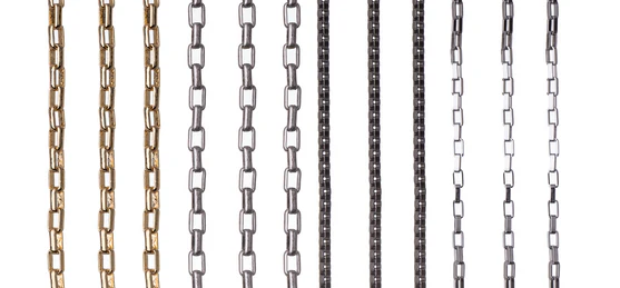 Sleek and modern box chains for jewelry making in various materials and finishes