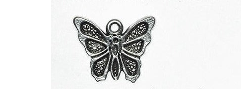 Pewter Butterfly Charm in Antique Silver Finish