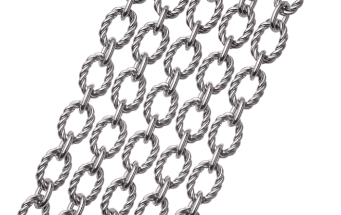 Stainless steel chains and findings for jewelry making, including jump rings and clasps