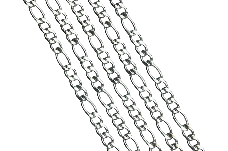 Stainless Steel 4.5mm Figaro Chain by the Foot