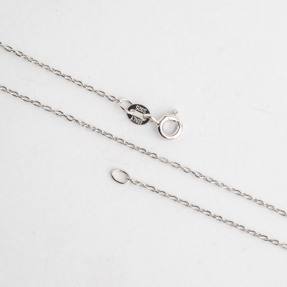 1mm Cable Chain .925 Sterling Silver Necklace - Rhodium Plated - Finis